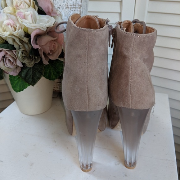 Lace Up Heel Booties Women's sz 5.5 - Picture 7 of 8